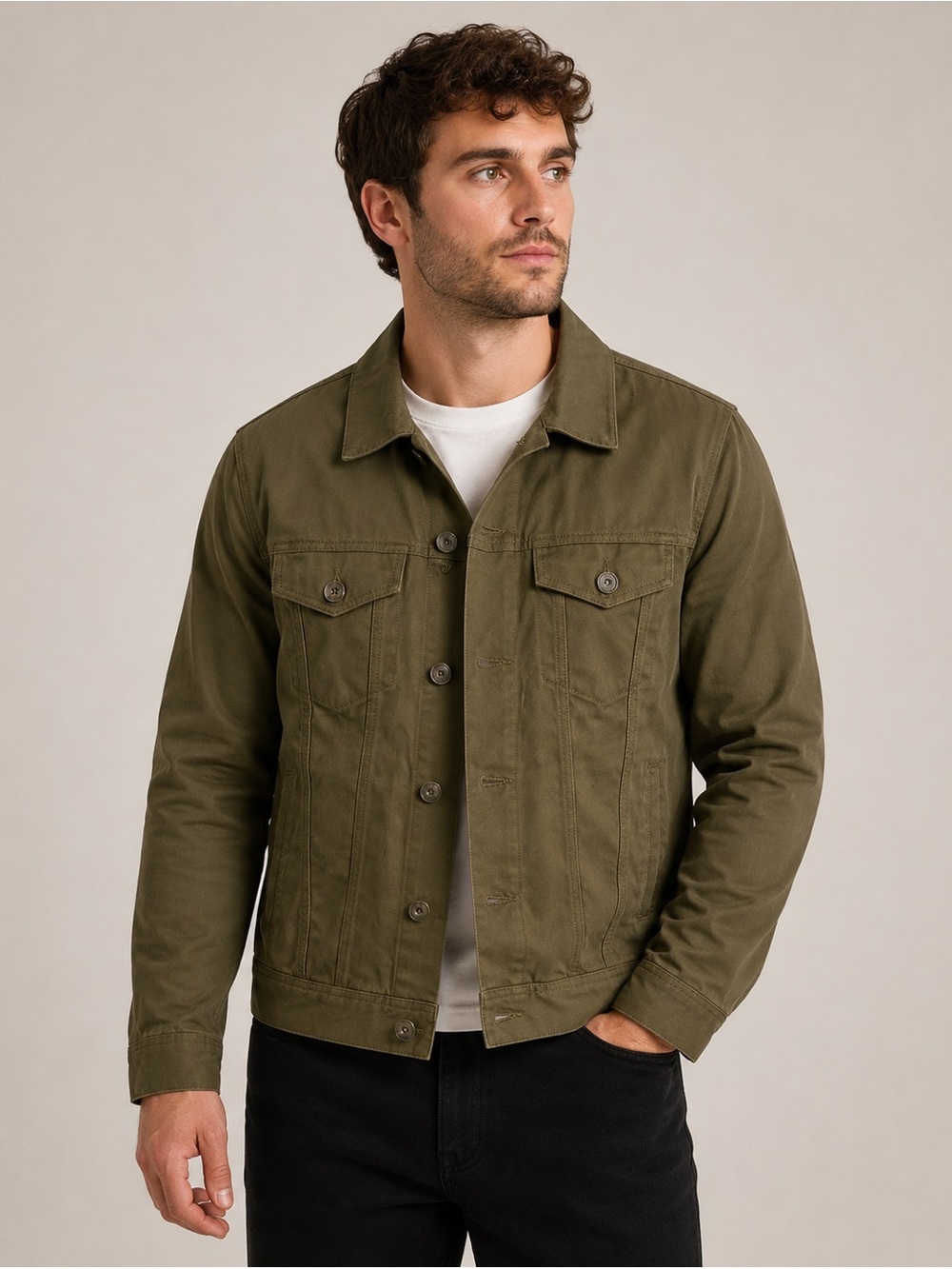 UNTUCKIT Men's Small Olive Green Rizzo Waxed Lightweight Utility Jacket New Tags
